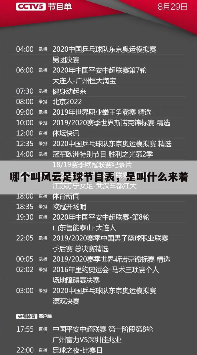 哪个叫风云足球节目表,是叫什么来着