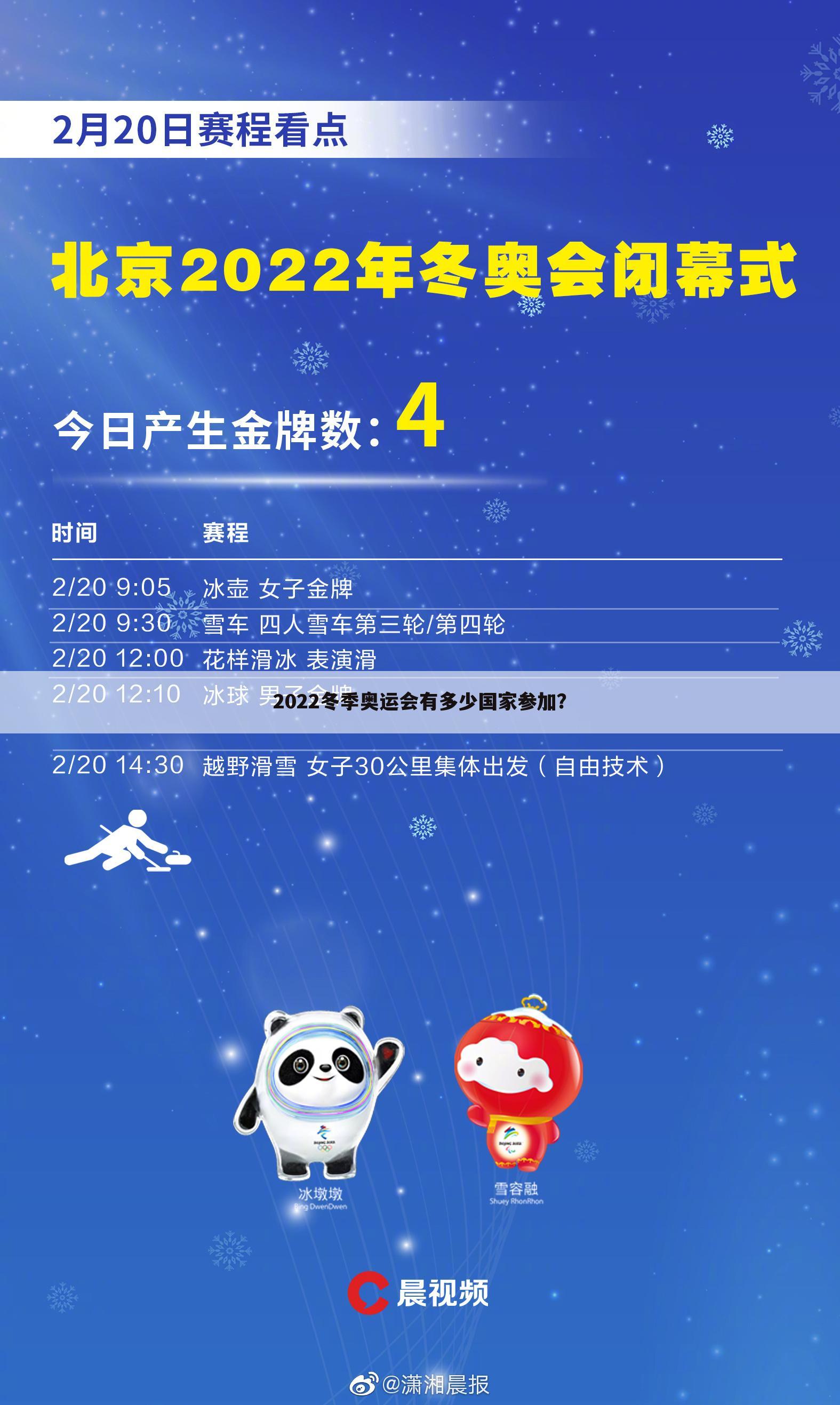 2022冬季奥运会有多少国家参加?