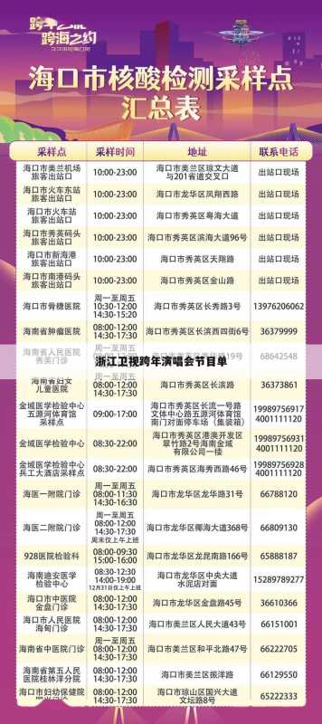 浙江卫视跨年演唱会节目单
