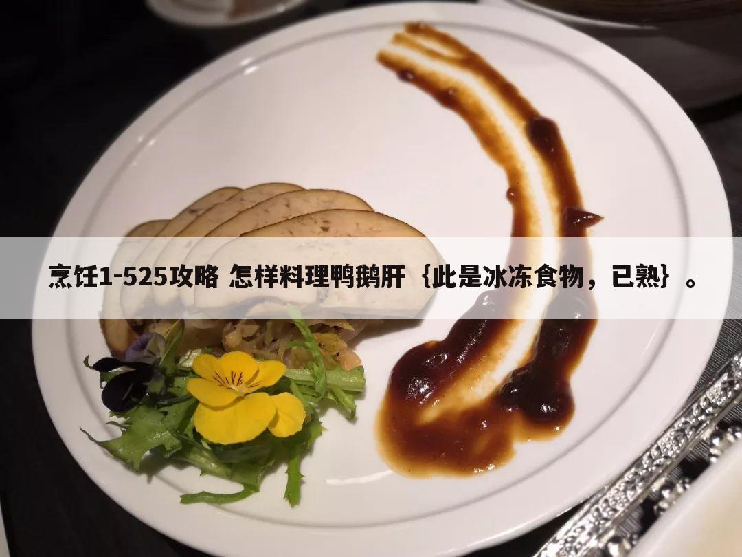 烹饪1-525攻略 怎样料理鸭鹅肝{此是冰冻食物,已熟}。