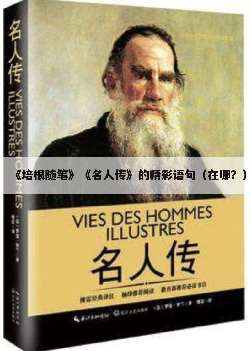 《培根随笔》《名人传》的精彩语句(在哪?)