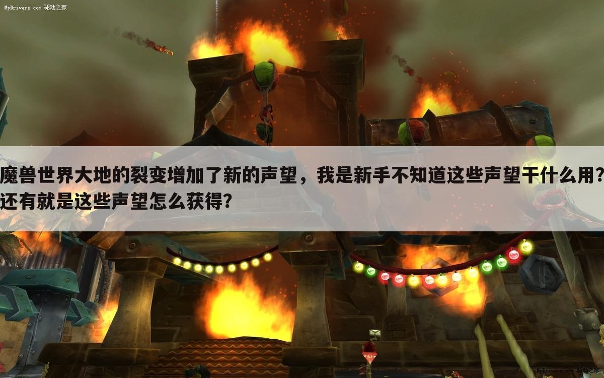 魔兽世界大地的裂变增加了新的声望,我是新手不知道这些声望干什么用?还有就是这些声望怎么获得?