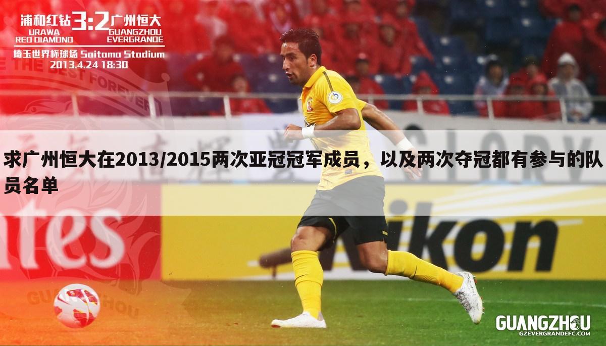 求广州恒大在2013/2015两次亚冠冠军成员,以及两次夺冠都有参与的队员名单