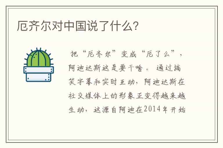 厄齐尔对中国说了什么?