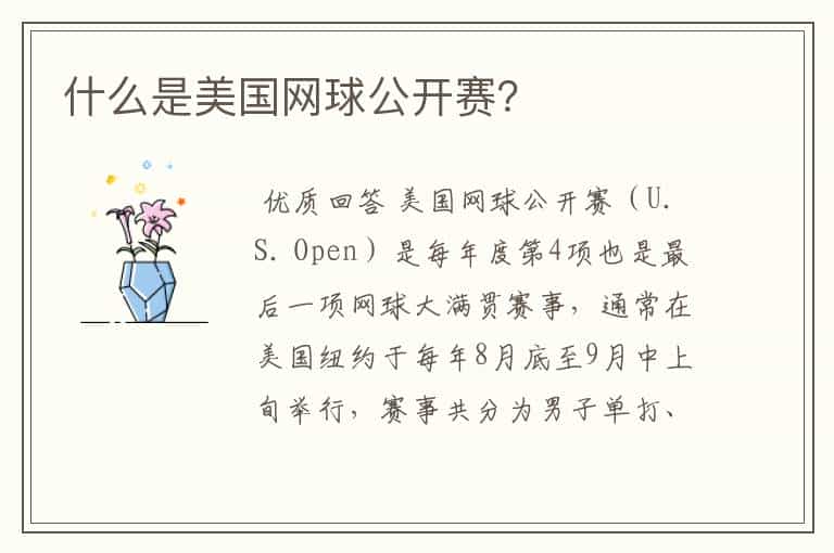 什么是美国网球公开赛?