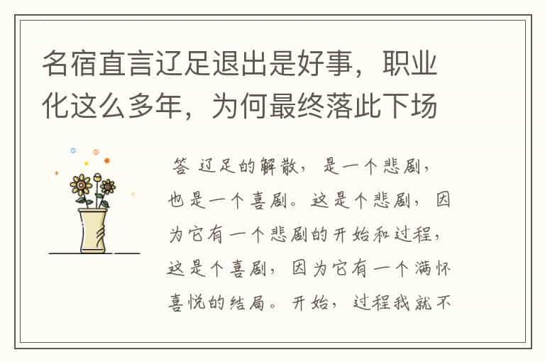 名宿直言辽足退出是好事,职业化这么多年,为何最终落此下场?