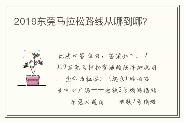 2019东莞马拉松路线从哪到哪?