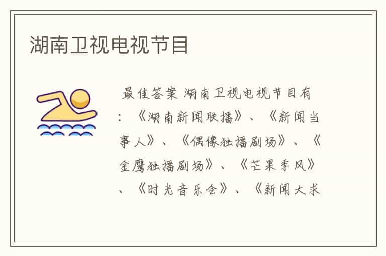 湖南卫视电视节目