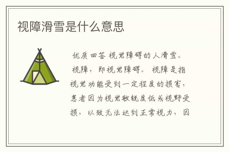 视障滑雪是什么意思
