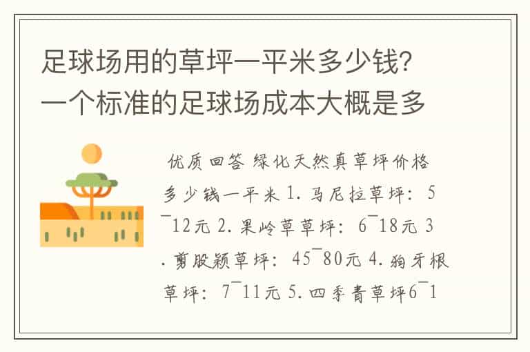 足球场用的草坪一平米多少钱?一个标准的足球场成本大概是多少啊?