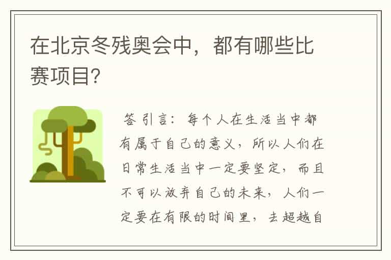 在北京冬残奥会中,都有哪些比赛项目?