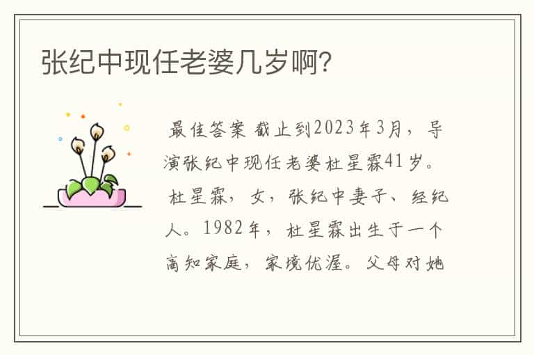 张纪中现任老婆几岁啊?