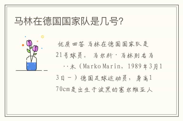 马林在德国国家队是几号?