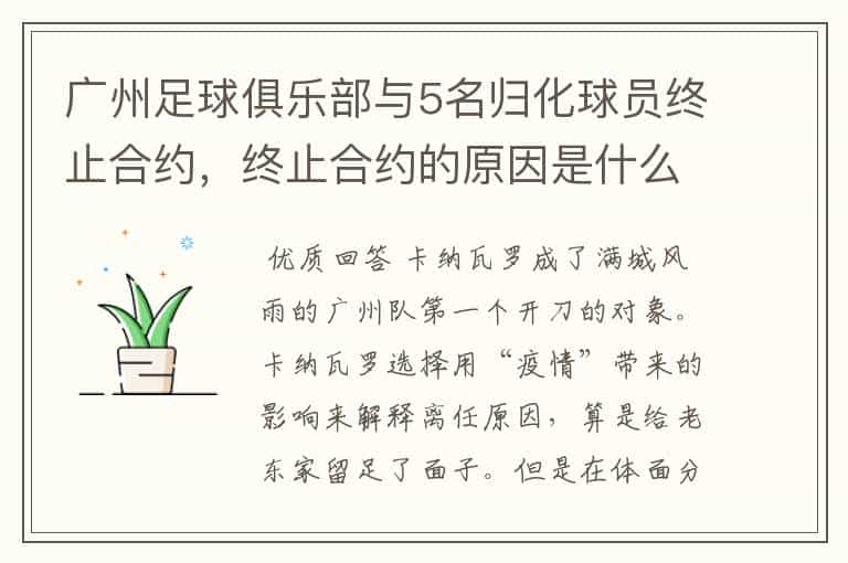 广州足球俱乐部与5名归化球员终止合约,终止合约的原因是什么?