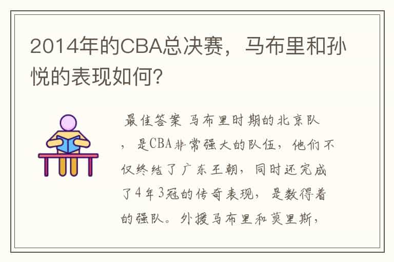 2014年的CBA总决赛,马布里和孙悦的表现如何?