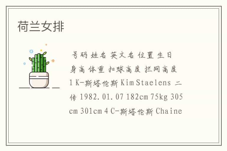 荷兰女排