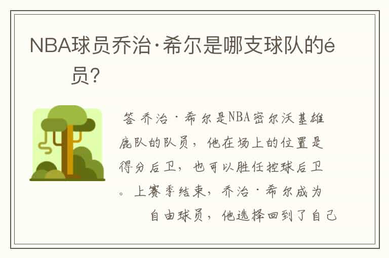 NBA球员乔治·希尔是哪支球队的队员?