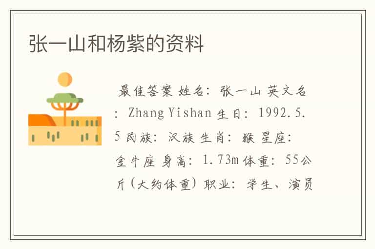 张一山和杨紫的资料