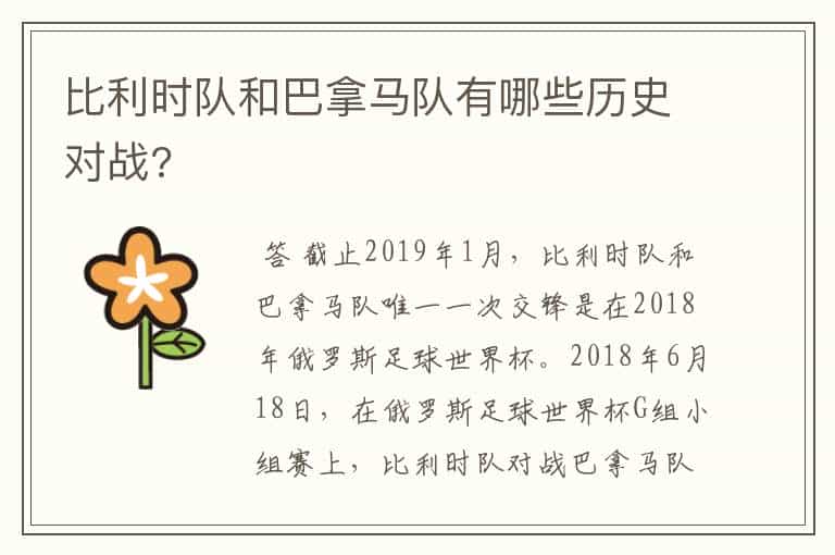 比利时队和巴拿马队有哪些历史对战?