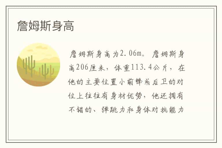 詹姆斯身高