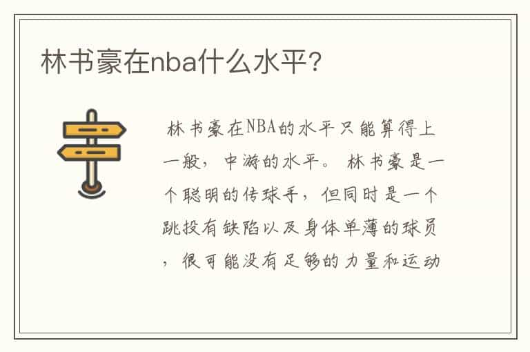 林书豪在nba什么水平?