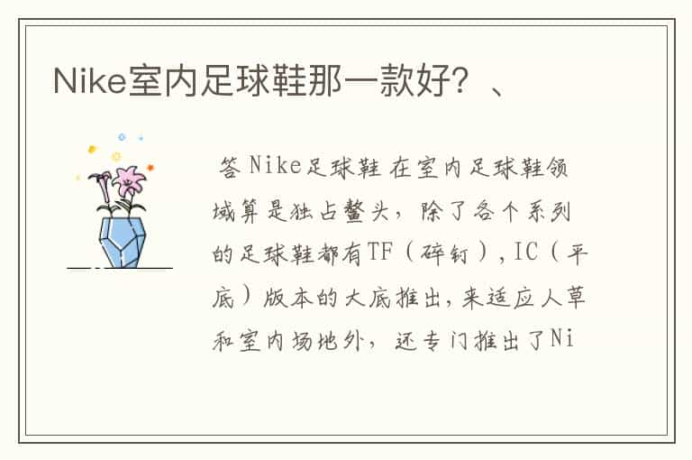 Nike室内足球鞋那一款好?、