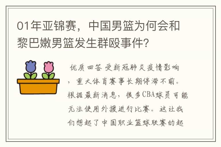 01年亚锦赛,中国男篮为何会和黎巴嫩男篮发生群殴事件?
