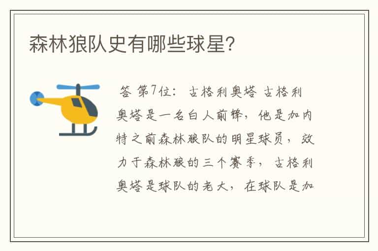 森林狼队史有哪些球星?