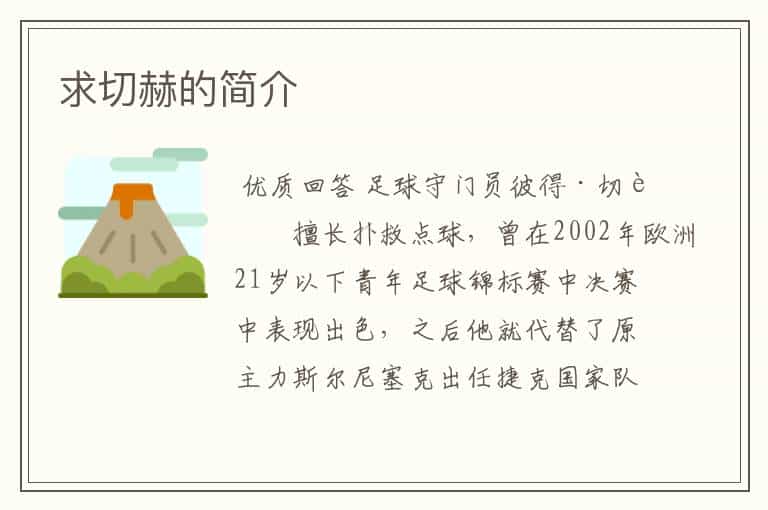 求切赫的简介