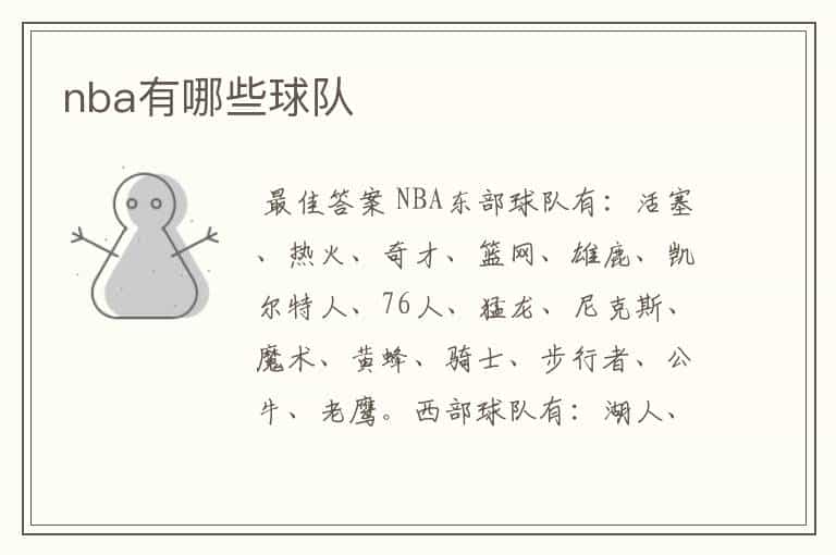 nba有哪些球队