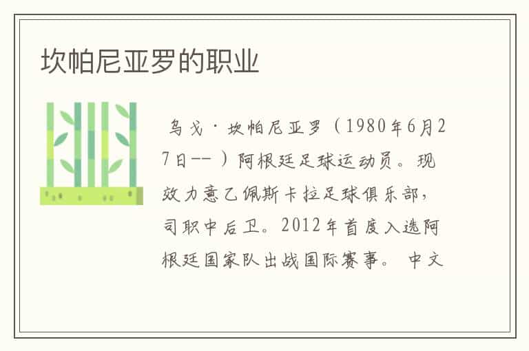 坎帕尼亚罗的职业