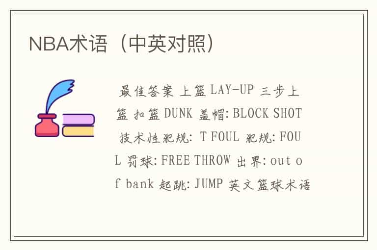 NBA术语(中英对照)