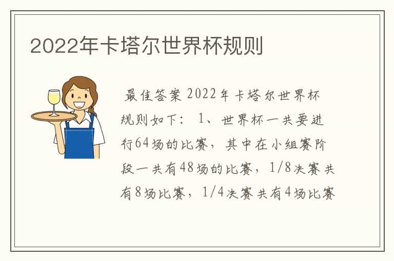 2022年卡塔尔世界杯规则