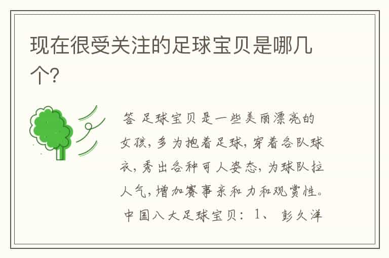 现在很受关注的足球宝贝是哪几个?