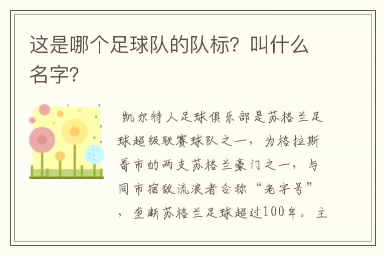 这是哪个足球队的队标?叫什么名字?