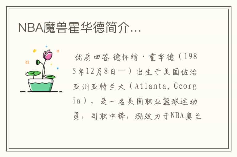 NBA魔兽霍华德简介…