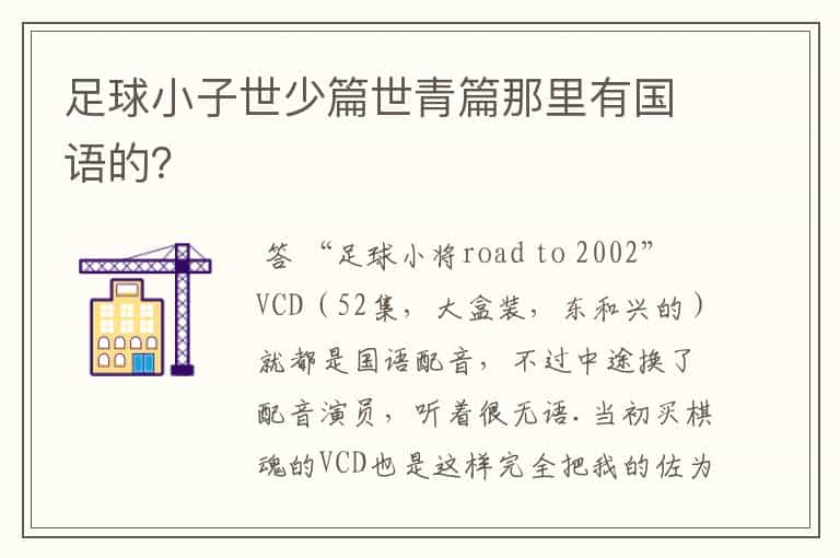 足球小子世少篇世青篇那里有国语的?