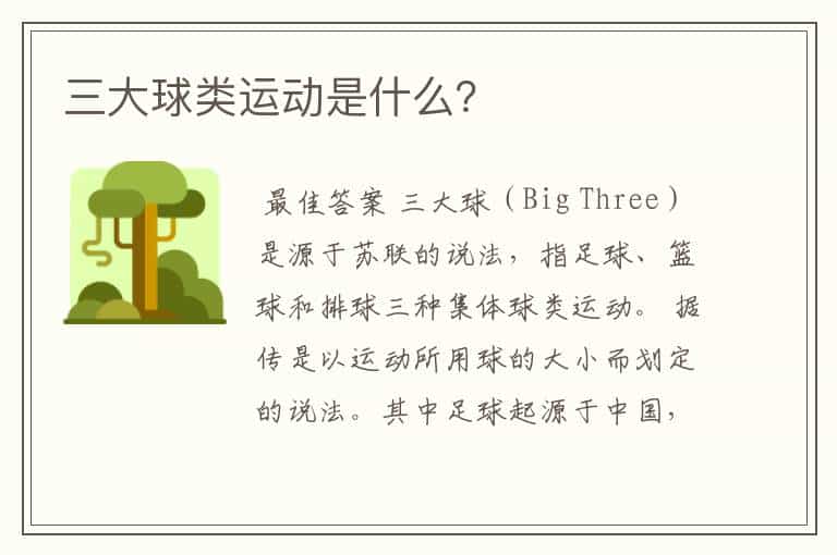 三大球类运动是什么?