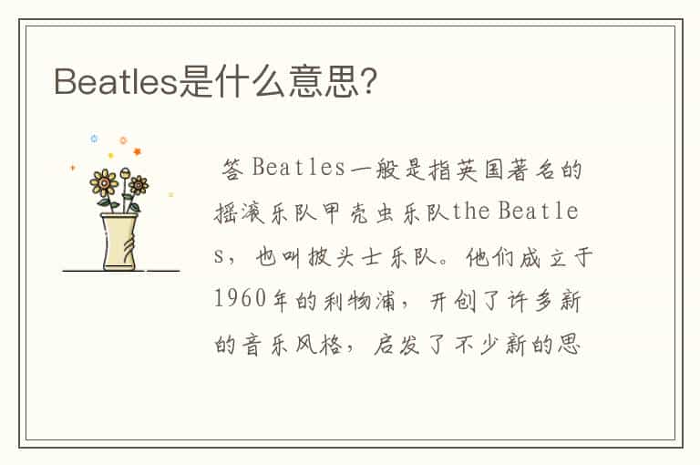 Beatles是什么意思?