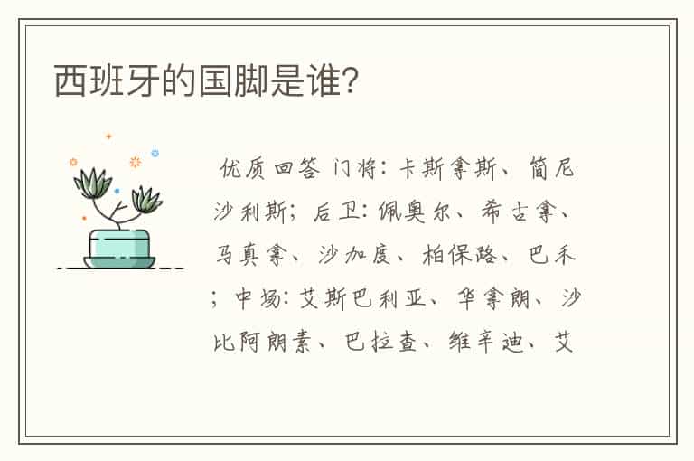 西班牙的国脚是谁?