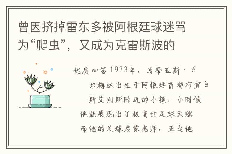 曾因挤掉雷东多被阿根廷球迷骂为“爬虫”,又成为克雷斯波的添头