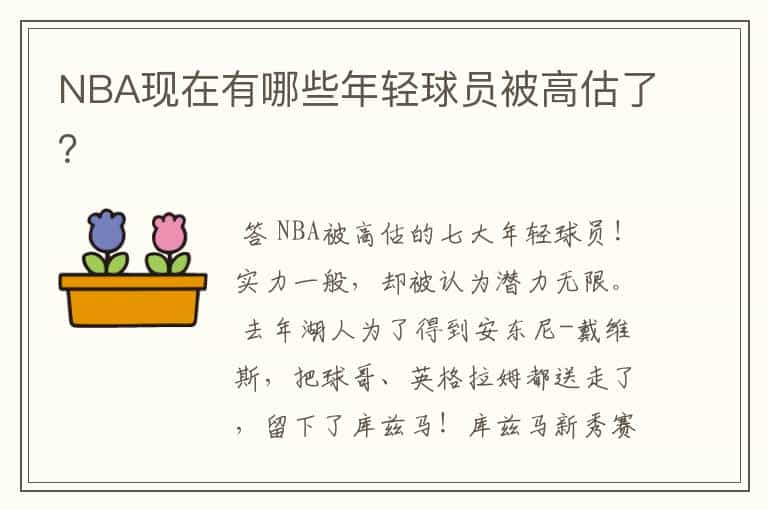 NBA现在有哪些年轻球员被高估了?
