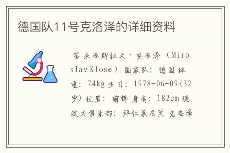 德国队11号克洛泽的详细资料