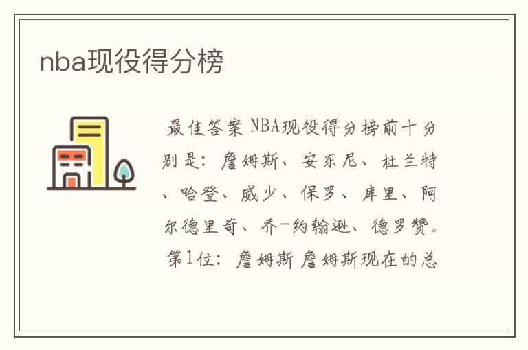 nba现役得分榜