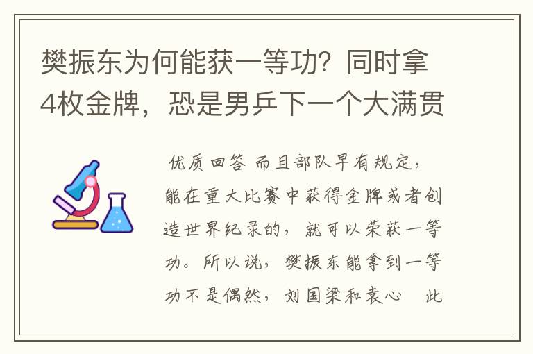 樊振东为何能获一等功?同时拿4枚金牌,恐是男乒下一个大满贯