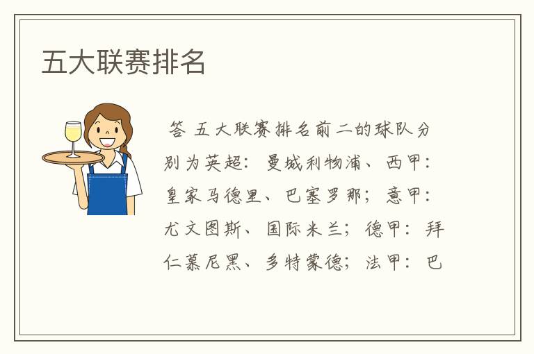 五大联赛排名