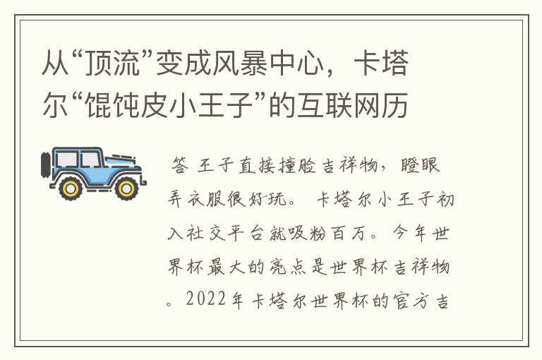 从“顶流”变成风暴中心,卡塔尔“馄饨皮小王子”的互联网历险记是怎样的?