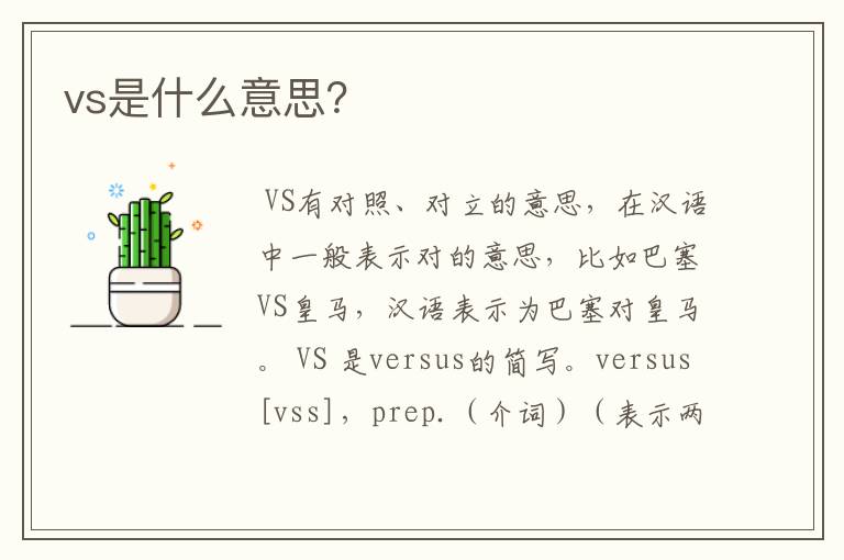 vs是什么意思?