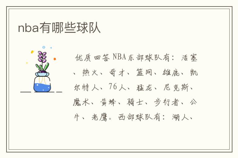 nba有哪些球队