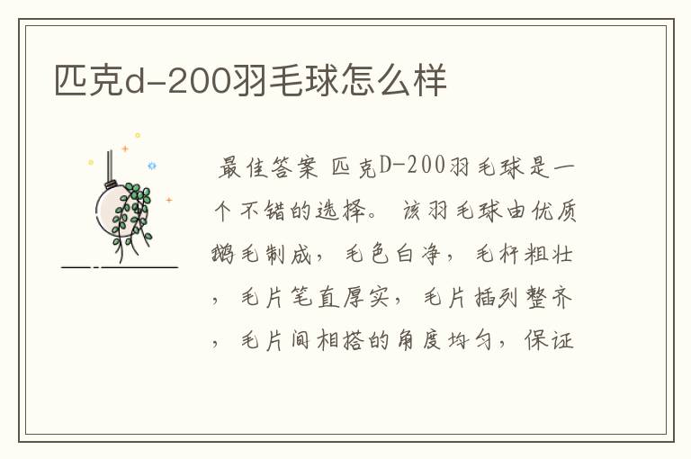 匹克d-200羽毛球怎么样